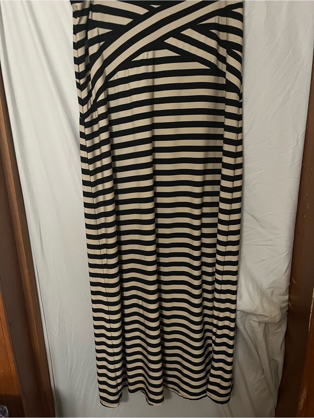 ECI New York Black and Cream Striped Top